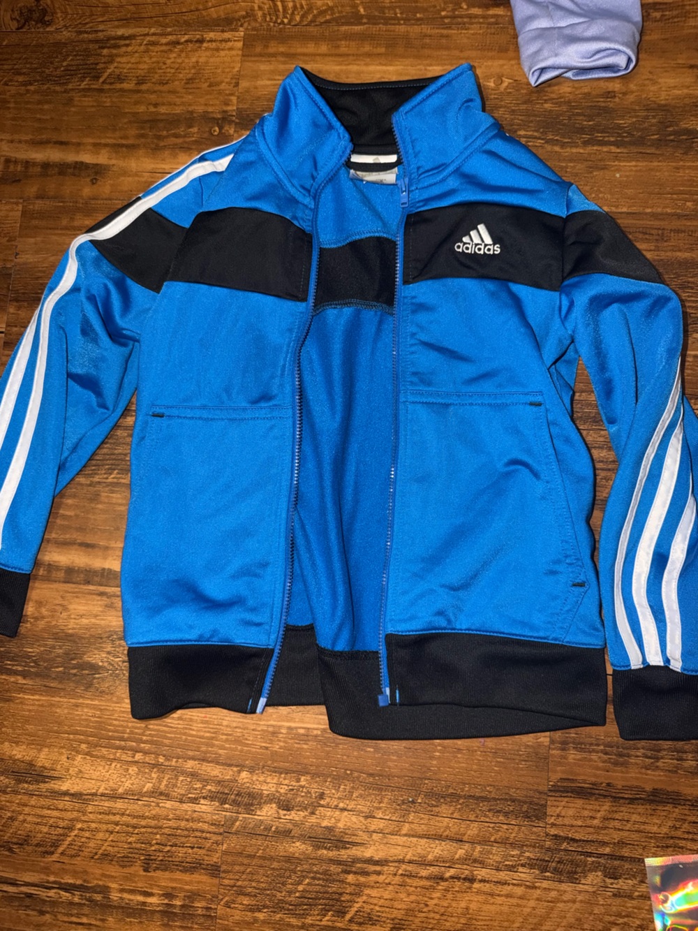 adidas Royal Blue and Black Zip-Up Track Jacket